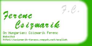 ferenc csizmarik business card